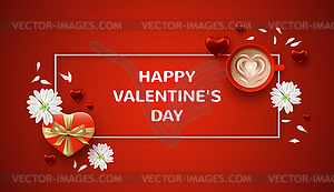 Valentine`s day banner - vector clipart