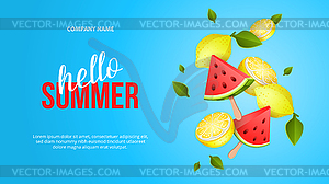 Summer Bright Banner - vector clipart