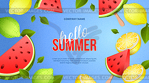 Summer Bright Banner - vector clip art