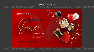 Black Friday sale banner template - vector image