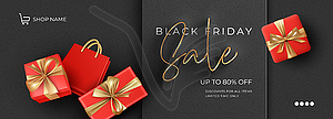 Black Friday sale banner template - vector image