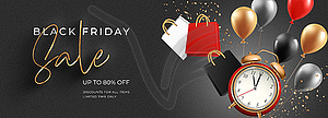 Black Friday sale web banner template - vector clip art