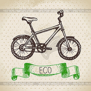 Sketch ecology vintage background. illustratio - vector clip art