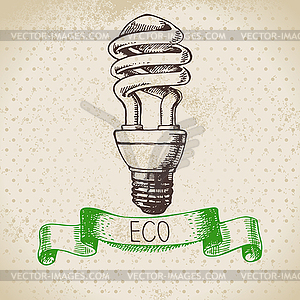 Sketch ecology vintage background. illustratio - vector image