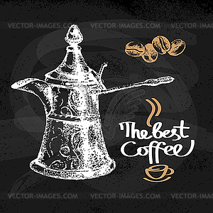 Sketch vintage coffee background - vector clipart