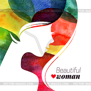 Waterсolor beautiful girl. woman beauty - vector image