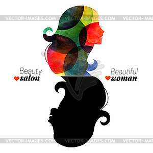 Waterсolor beautiful girl. . Design concept - vector image