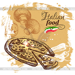 Sketch Italian food background. . R - vector clip art