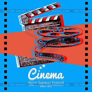 Movie cinema festival poster. background with - vector clipart / vector image