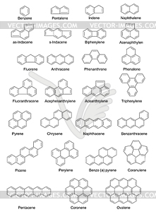 Chemical structural formulas of polycyclic - vector clip art