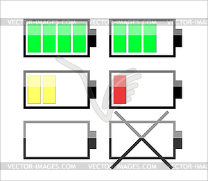 Уровень заряда аккумулятора - стоковый векторный клипарт