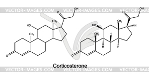 Structural chemical formulas of corticosterone - vector clipart