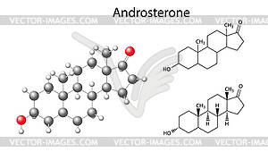 Structural chemical formulas and model of - vector clip art