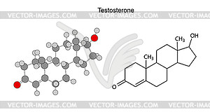 Structural chemical formulas of testosterone - vector image