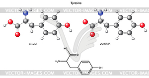 Тирозин (Тир) - химическая структурная формула и - графика в векторном формате