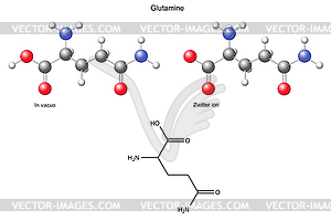 Glutamine (Gln) - chemical structural formula and - vector image