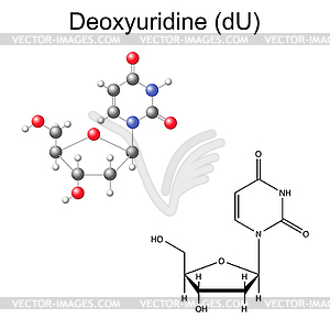 Structural chemical formula and model of - vector clipart