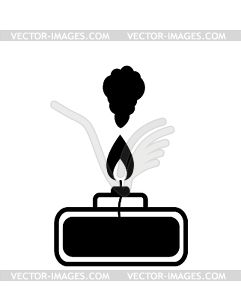 Alcohol burner smokes - vector image