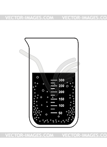 Chemical beaker with carbonated solution - vector clipart