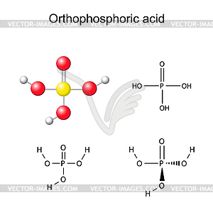 Structural chemical formula and model of - vector clipart