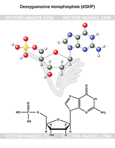 Structural chemical formula and model of - vector clipart