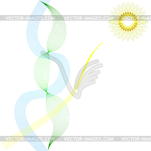 Abstract ribbons and sun - vector image