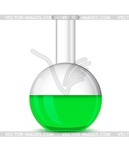 Flat bottom chemical flask - 3D - vector image