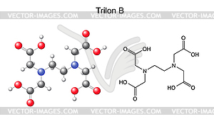 Structural chemical formula of trilon B - EDTA - vector image