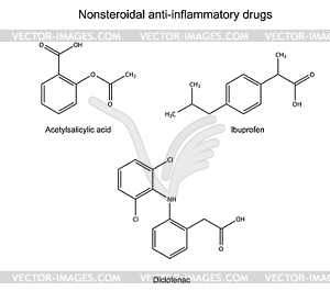 Structural chemical formulas of basic - stock vector clipart