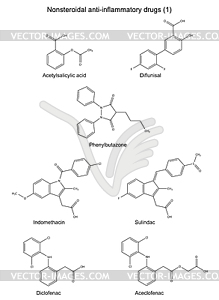 Structural chemical formulas of group - vector clipart