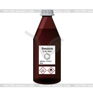 Lab bottle with chemical toxic and flammable solven - vector clipart