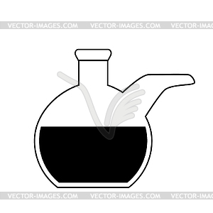 Flat bottom chemical retort - vector clipart