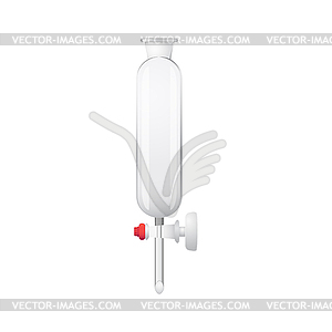Separating funnel - chemical lab equipment - vector image