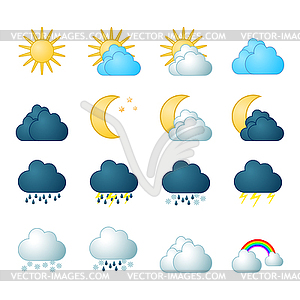 Установить Метеорология иконки - стоковый векторный клипарт