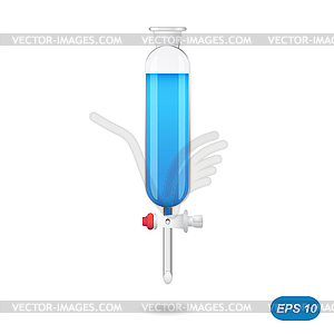 Cylindrical separating funnel - vector clip art