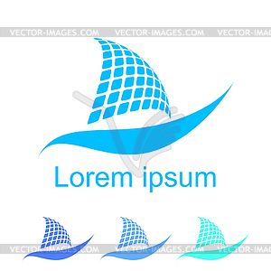 Simple boat with sample text - vector clip art