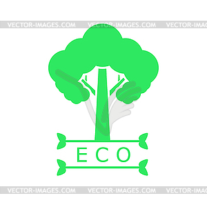 Icon of green tree - color vector clipart