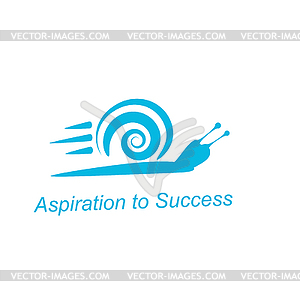 Speedy snail - concept of aspiration to success - vector clipart