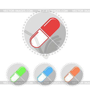 Icons of medical pills - vector image