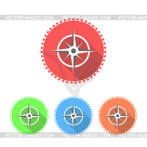 Compass icon set - vector clip art