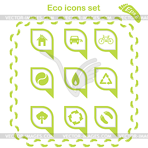 Eco icons set - vector clip art