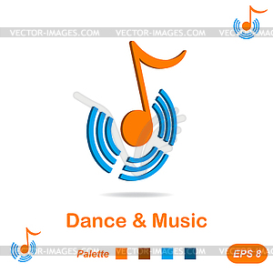 Dance and music icon concept - vector image