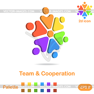 Team and cooperation logo concept - vector clipart