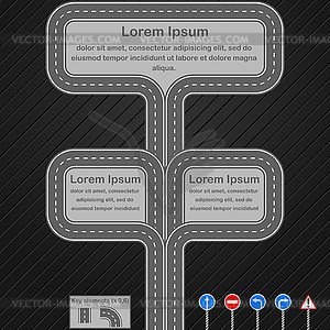 Road infographics template - vector clip art