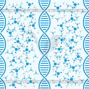 Фон ДНК с молекулами - цветной векторный клипарт