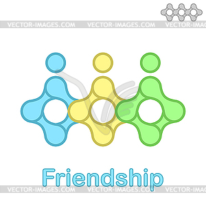 Дружба концептуальная значок - векторный графический клипарт