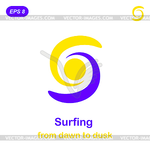 Surfing conception icon - vector clipart