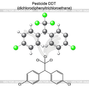 DDT pesticide - structural chemical formula and - royalty-free vector clipart