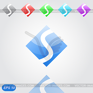 Speed concept - s letter with reflection - vector clipart