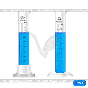 Chemical cylinder with solution - vector image